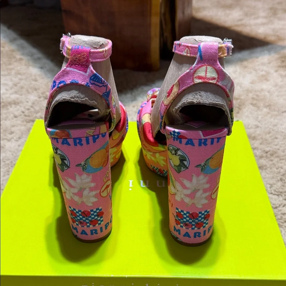 Gianni Bini Pink Multicolor Platform Shoes